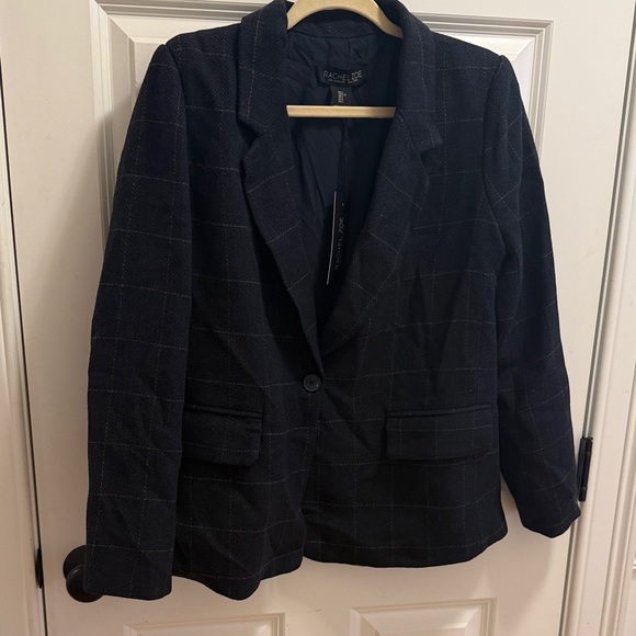 Rachel Zoe Black Checkered Blazer - Picture 1 of 9